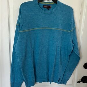 EUC Tommy Bahama golf 100% wool blue crewneck long sleeve sweater XL